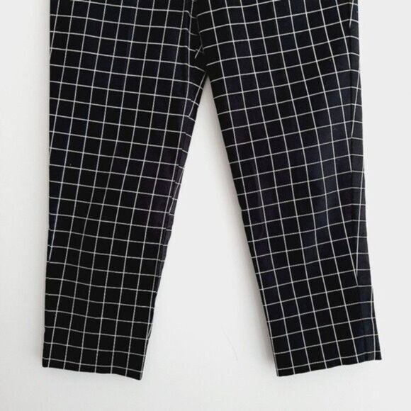 SHOJO | Crop Pants Neutral Window Pane Check Pattern Sz S - Picture 4 of 10